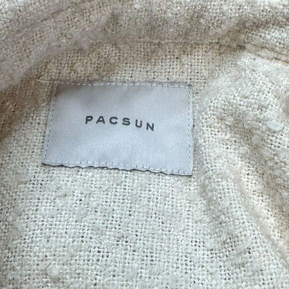 PACSUN Men’s Cream Oversized Wooly Solid Shacket Size Medium - Picture 7 of 9